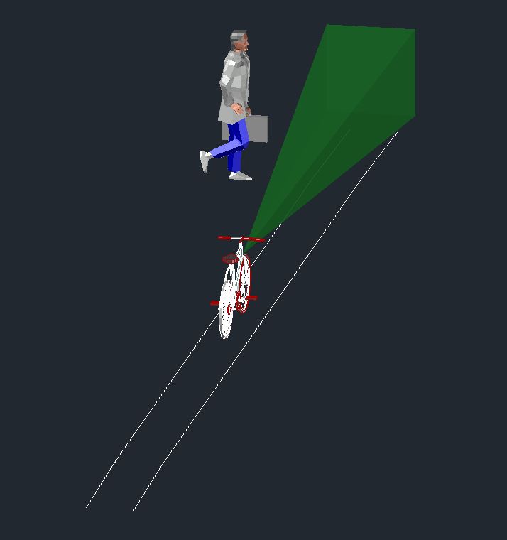 Representation of the future point of the bicycle